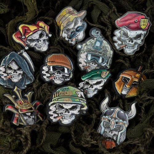 Nášivka UV SKULL JOKER velcro 3D PVC