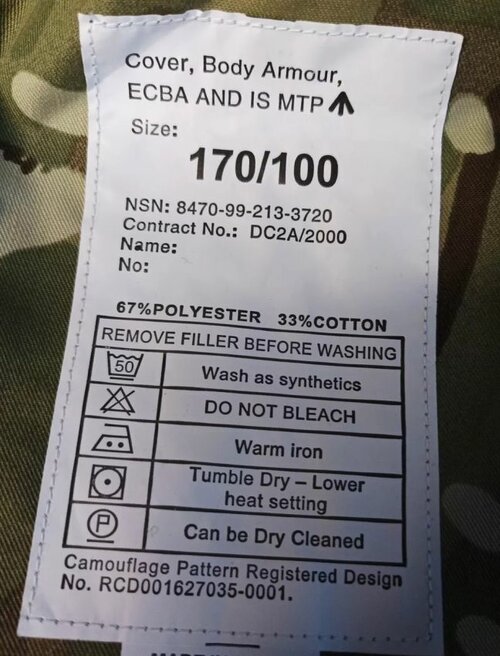 Neprůstřelná vesta orig. Britská MTP bez výplně