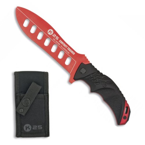 Nůž cvičný K25 pevná čepel ČERVENÝ hliníkový