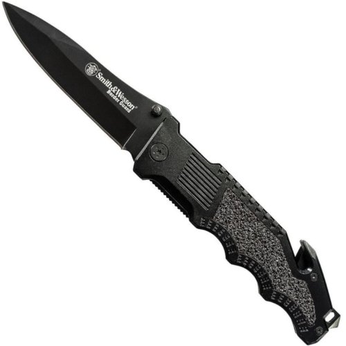 Nůž S&W BORDER GUARD 2 hladké ostří ČERNÝ