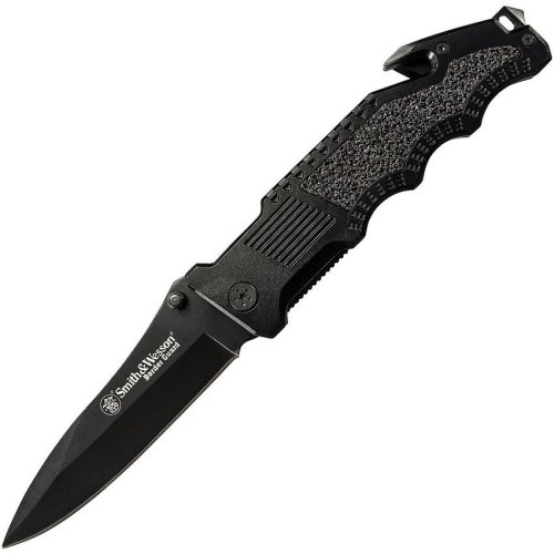 Nůž S&W BORDER GUARD 2 hladké ostří ČERNÝ 
