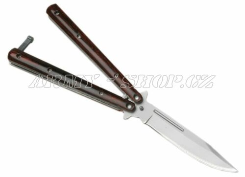 Nůž MOTÝLEK hnědý - imitace dřeva