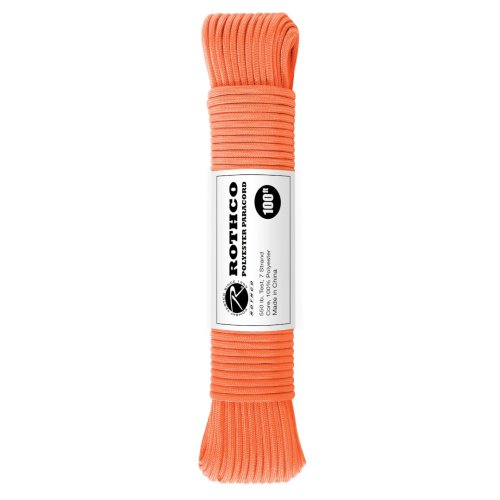 PARACORD 550-Lb 30m-4mm ROTHCO ORANŽOVÁ REFLEXNÍ