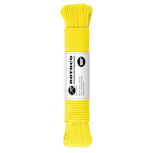 PARACORD 550-Lb 30m-4mm ROTHCO ŽLUTÁ REFLEXNÍ