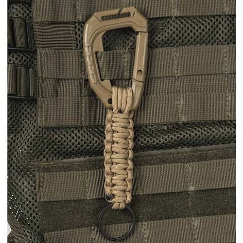 Paracord karabina na klíče MOLLE Pískový