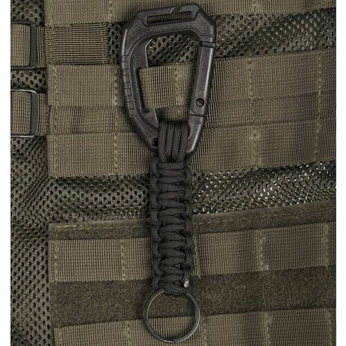 Paracord karabina na klíče MOLLE Černý