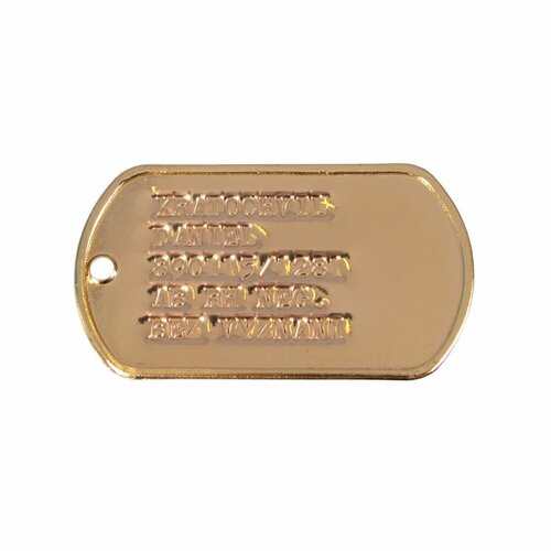 Identifikační známky US zlaté s ražbou