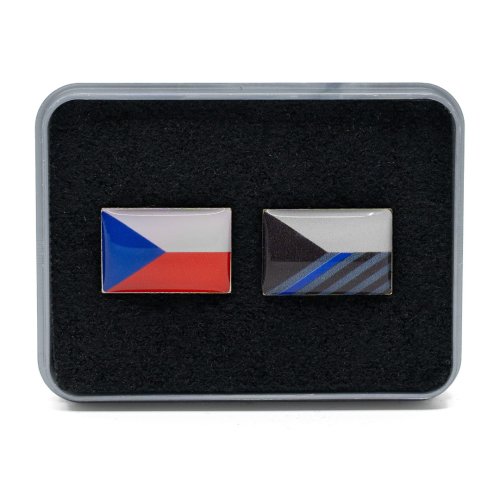 Sada odznaků VLAJKA ČR + modrá linie