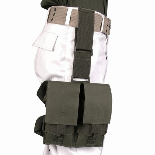 Taktická stehenní dvoj-sumka olivová