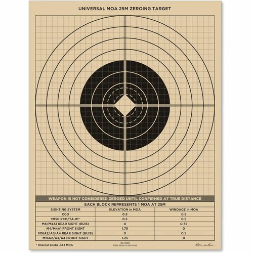 Terč voděodolný UNIVERSAL MOA nastřelovací 25 metrů