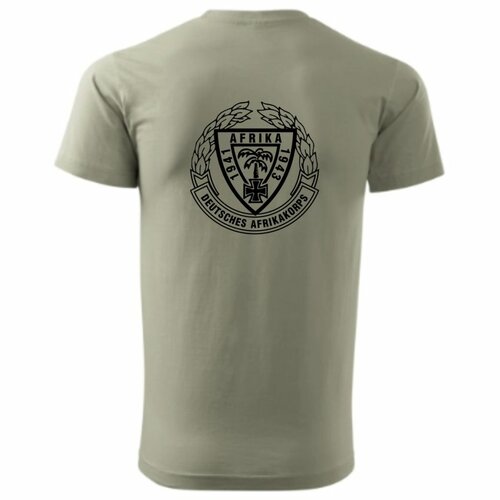 Triko s potiskem  DEUTSCHES AFRIKAKORPS  polní šeď