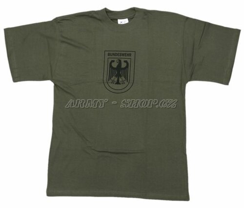 Triko s potiskem - BUNDESWEHR zeleno/černé