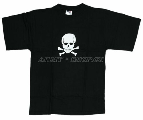 Triko s potiskem - Lebka bílá