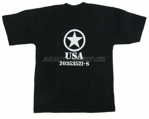 Triko s potiskem - USA hvězda - Černé