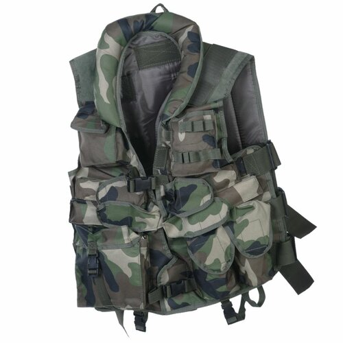 US taktická vesta s pevným límcem - Woodland