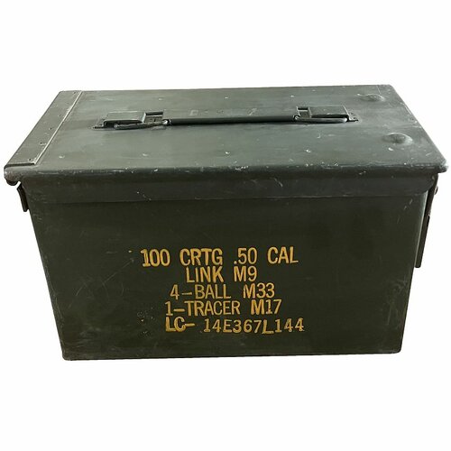 Vojenská kovová bedna na munici cal.50 použitá