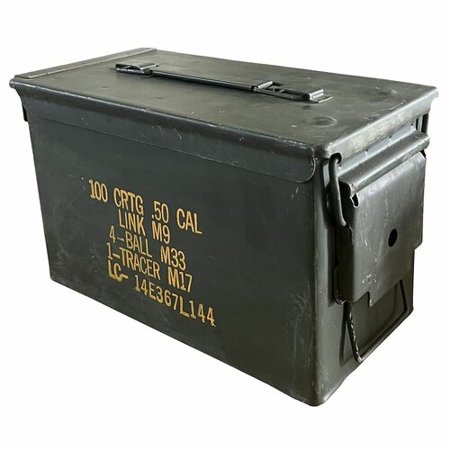 Vojenská kovová bedna na munici cal.50 použitá