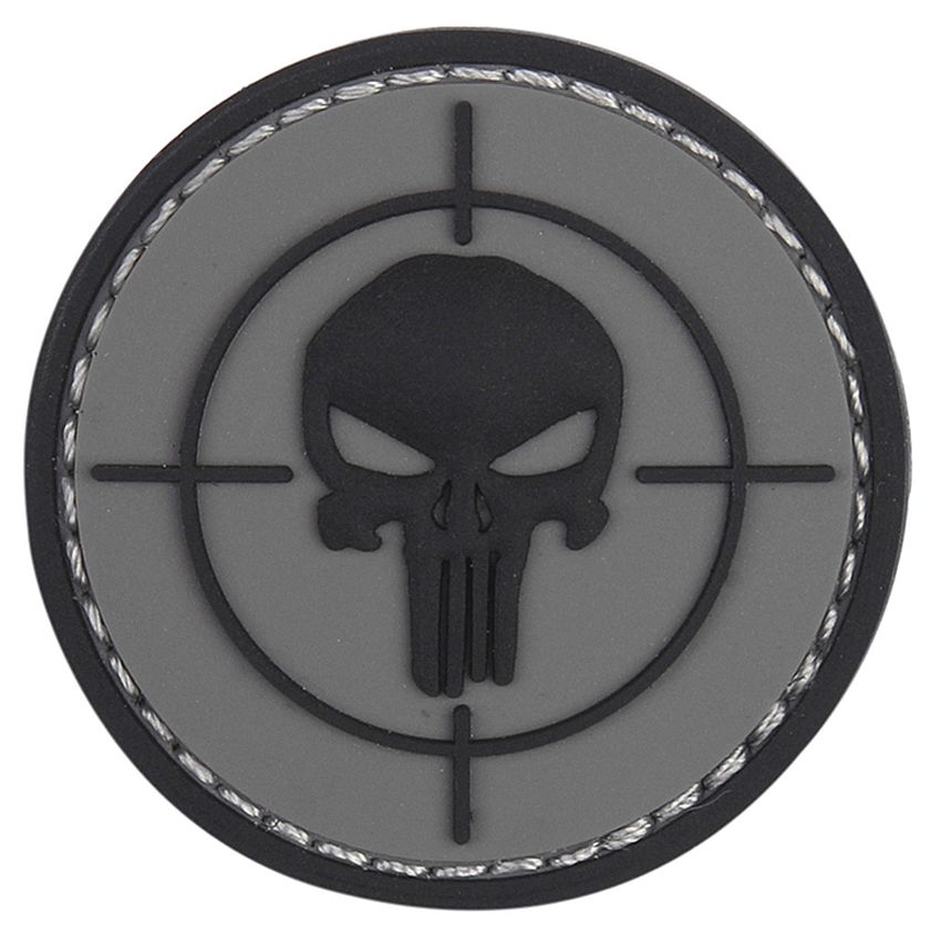 Nášivka nápis PUNISHER GREY velcro 3D PVC