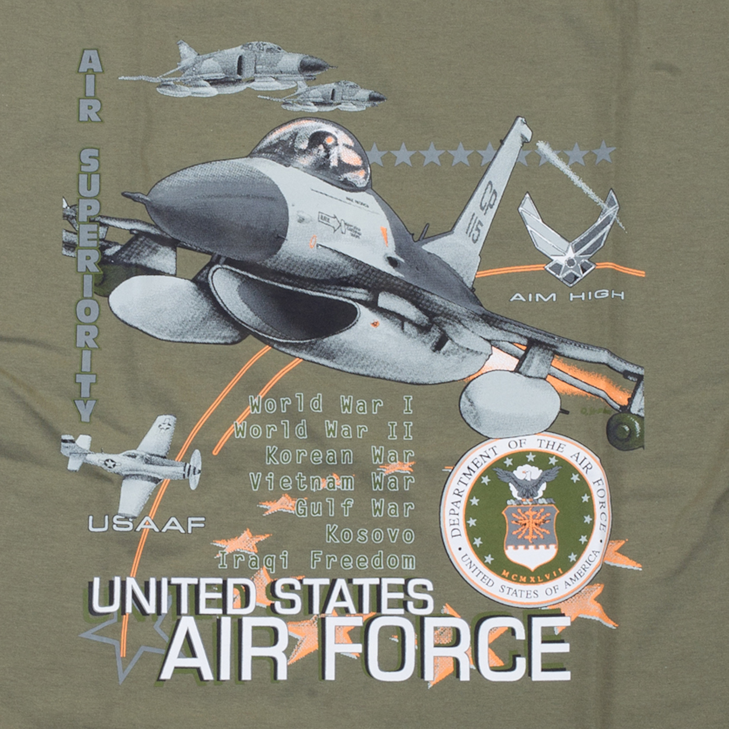 Triko olivové DESIGN AIRFORCE 3