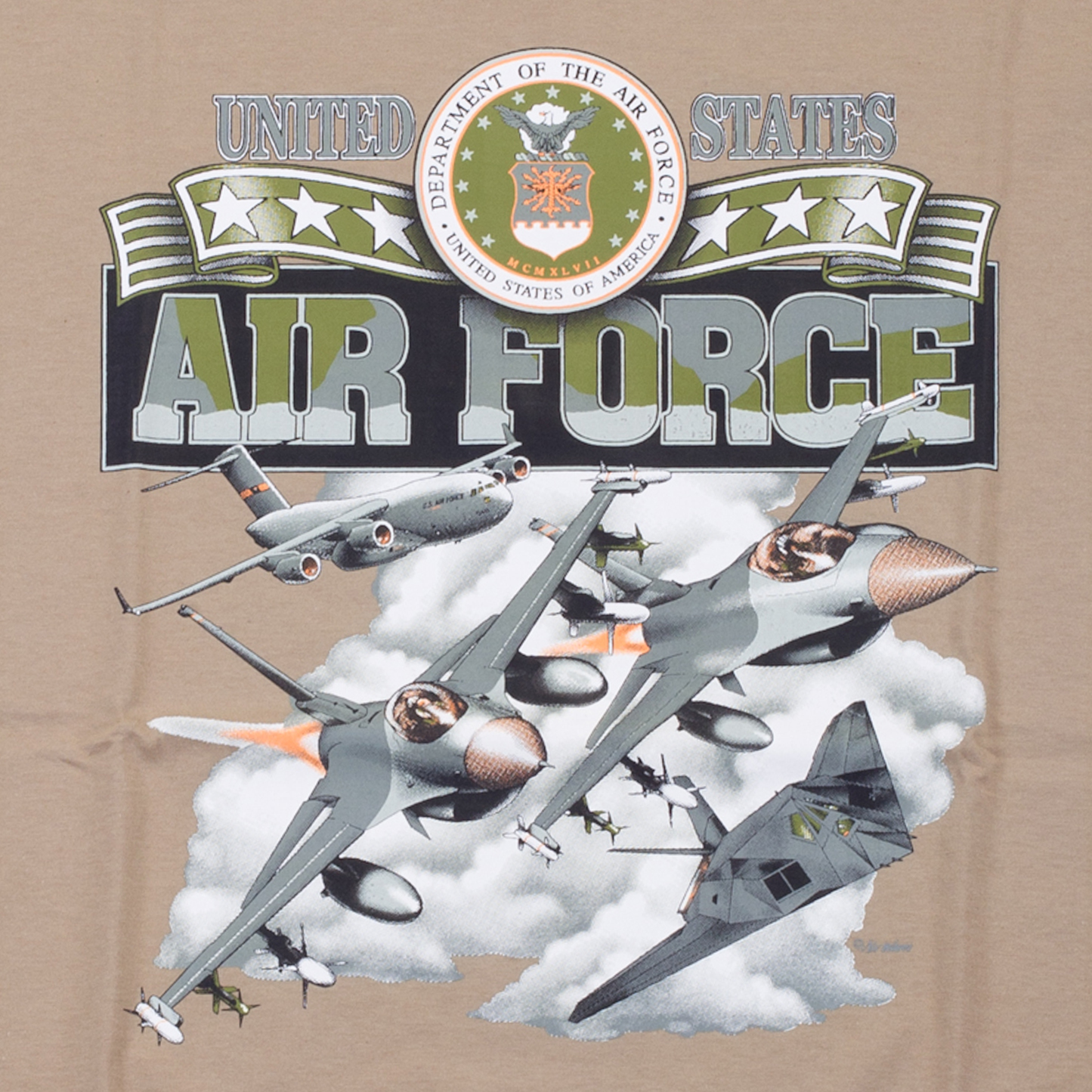 Triko béžové DESIGN AIRFORCE 5