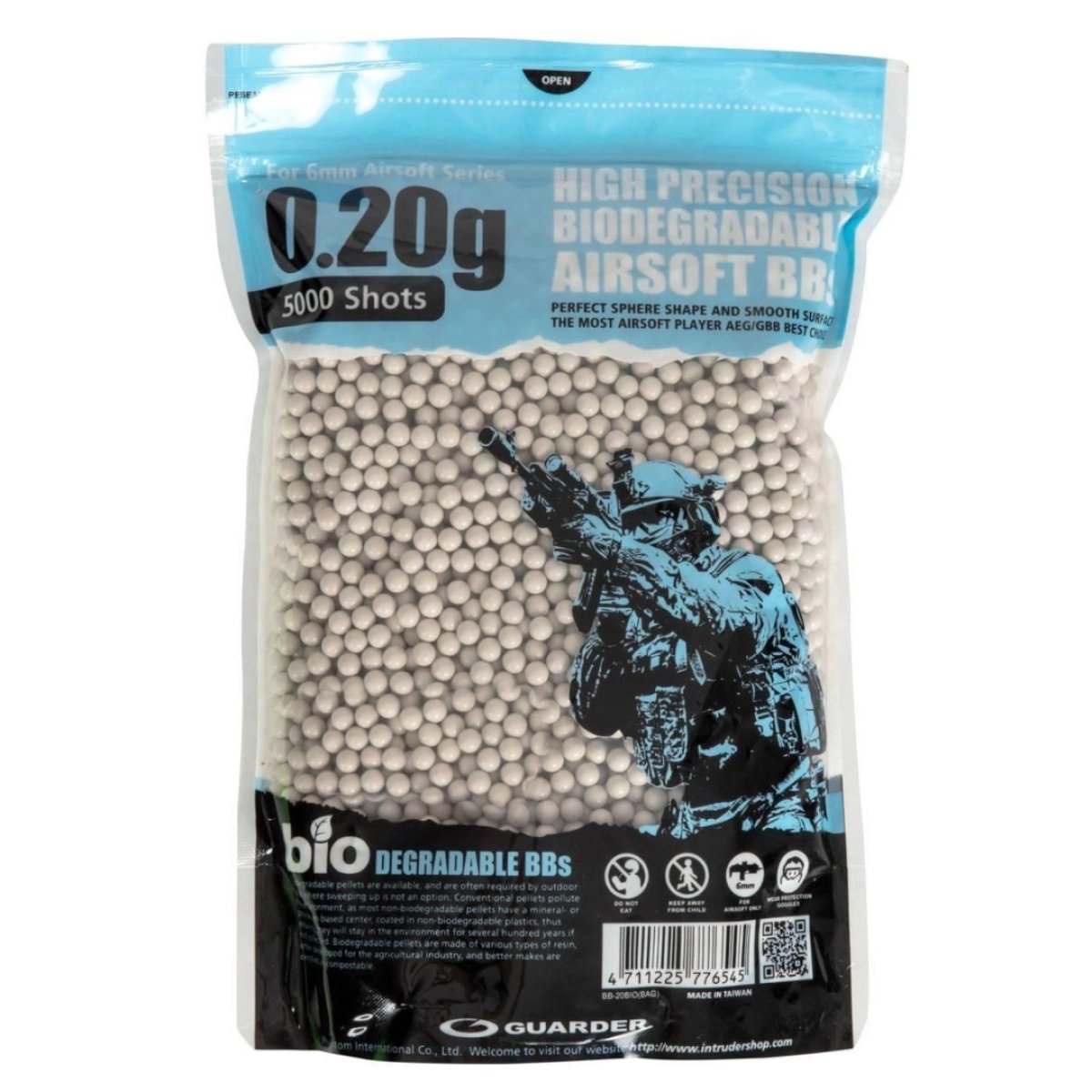 Airsoft BBs Guarder BIO 0,20g 5000ks bílé