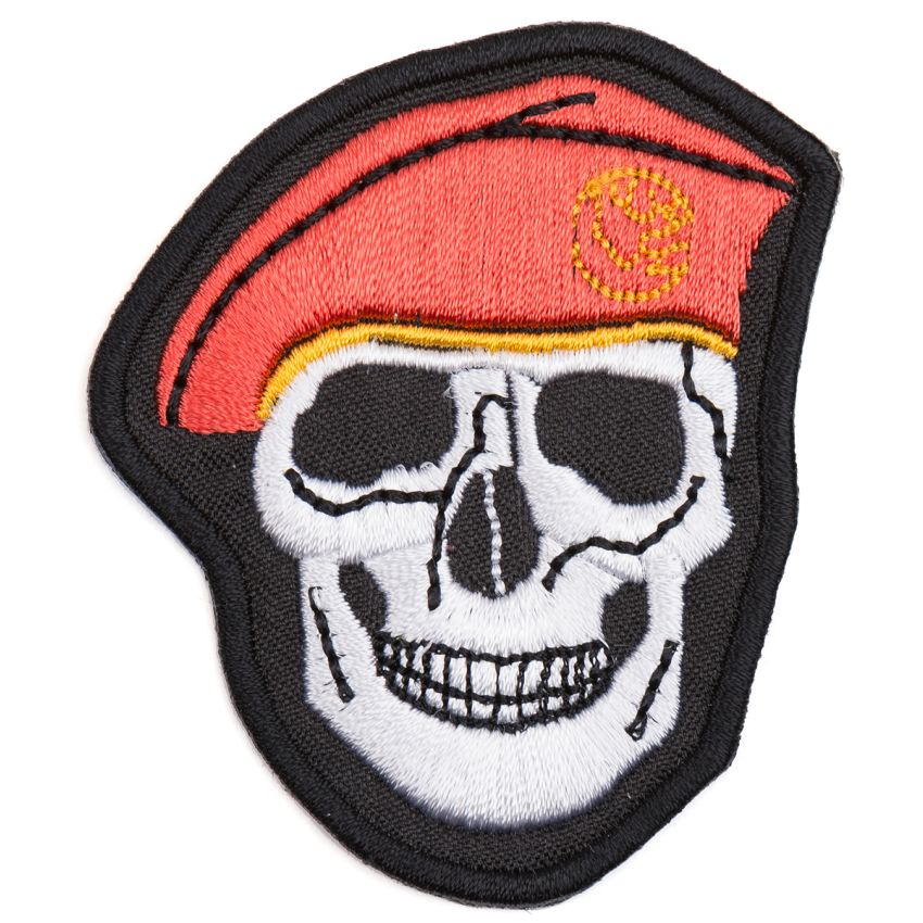 Nášivka lebka  červený baret