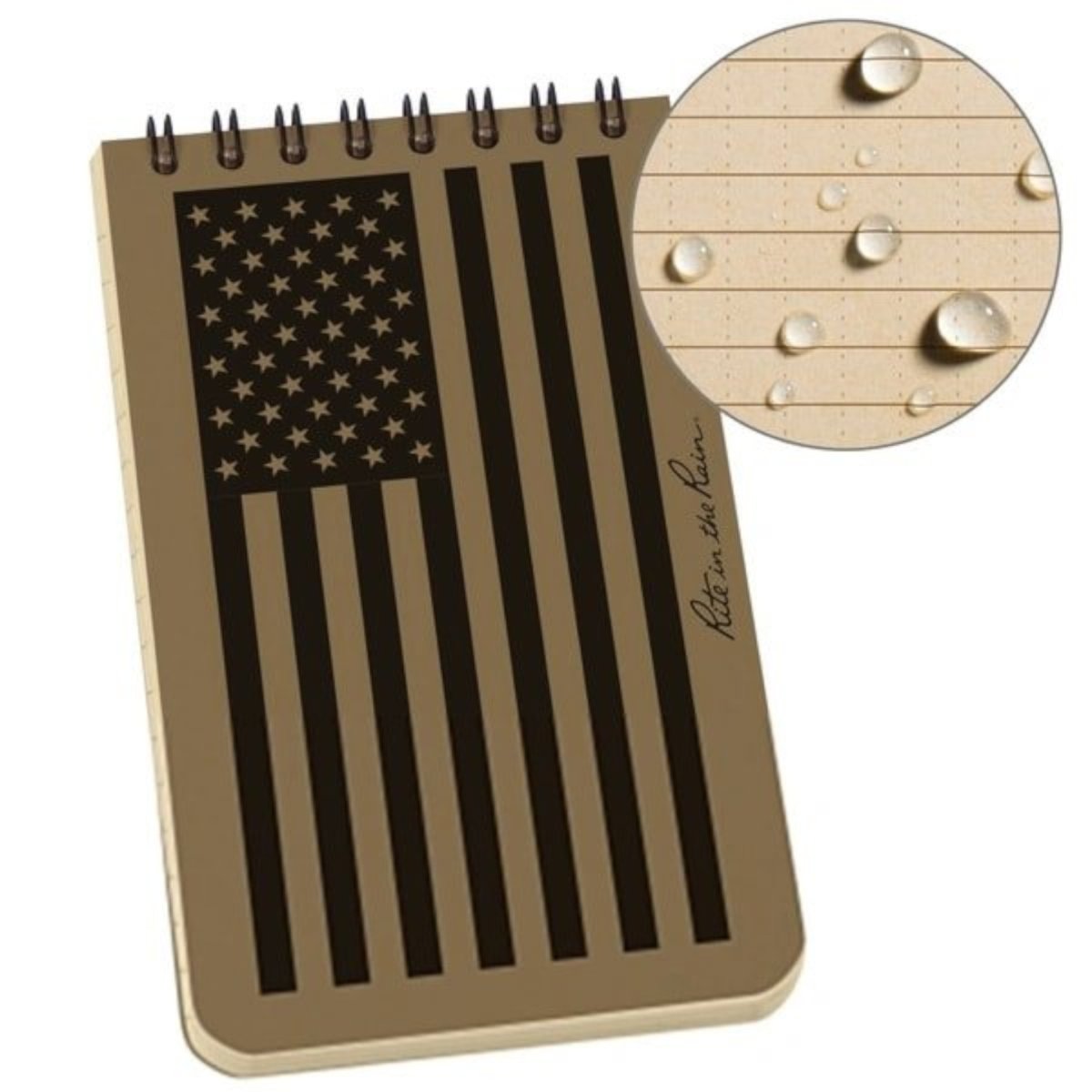 Blok voděodolný TOP-SPIRAL 127 x 76 mm vlajka USA TAN