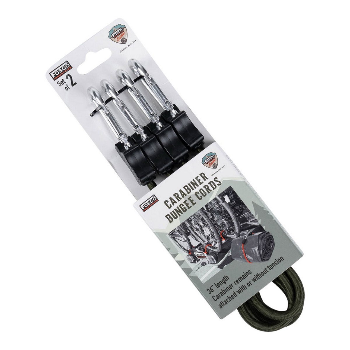 Bungee šňůry s karabinou 36inch/90cm 2ks ZELENÉ