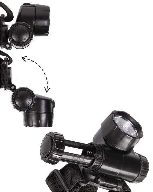 Čelová svítilna Mil-Tec 6+1 Led diod