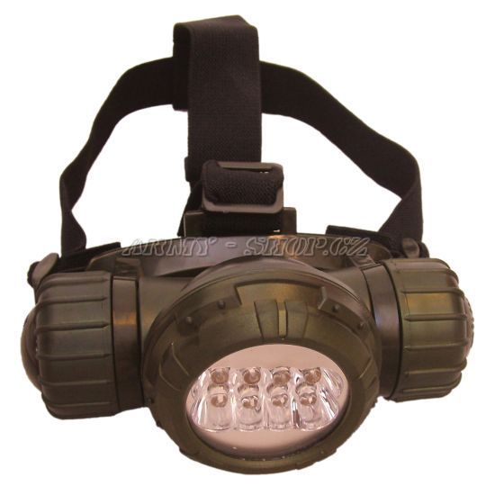 Čelová svítilna ARMY - 8 LED DIOD