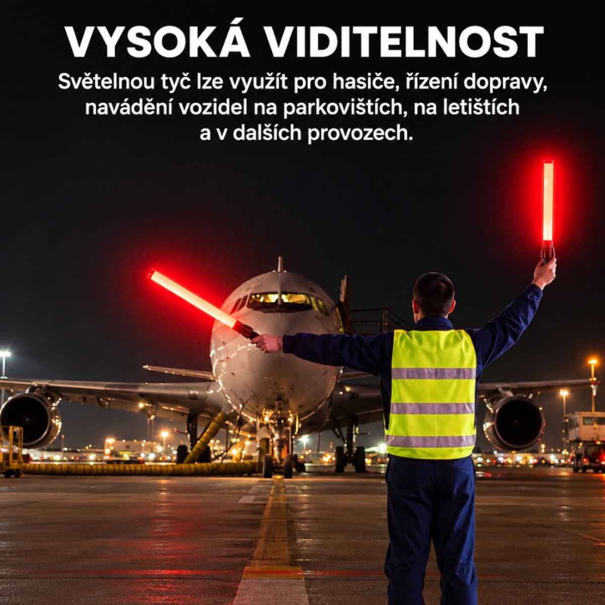 Dopravní signalizační tyč s červeným světlem