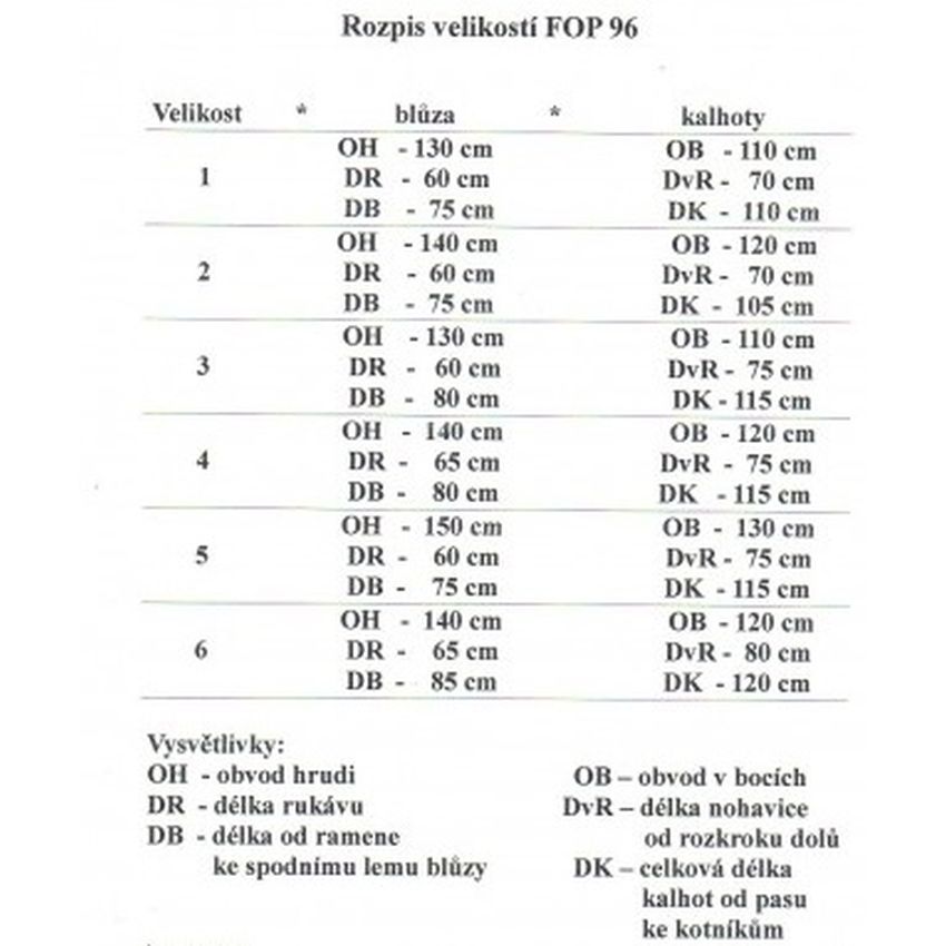 Ochranný oblek filtrační FOP-96 vz.95 les