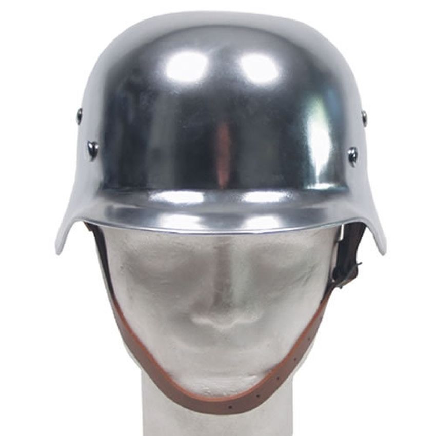 Motohelma kovová CHROM - typ Wehrmacht