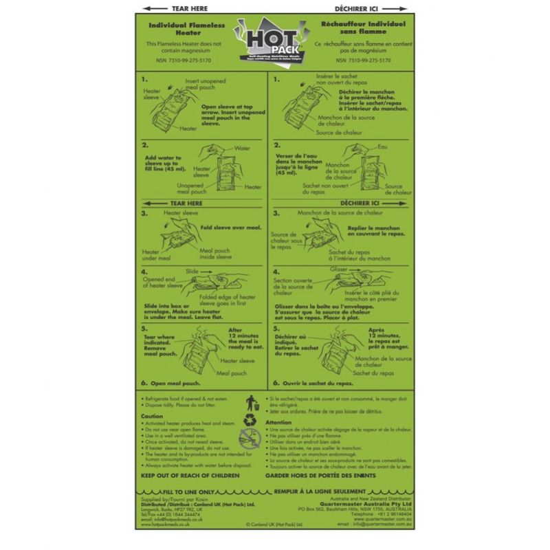 Samoohřevný sáček na jídlo HOT PACK