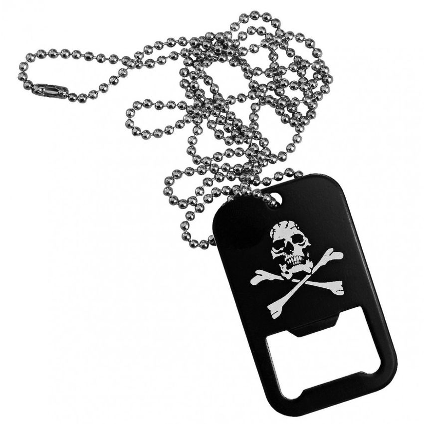 Přívěšek Dog Tag SKULL s otvírákem