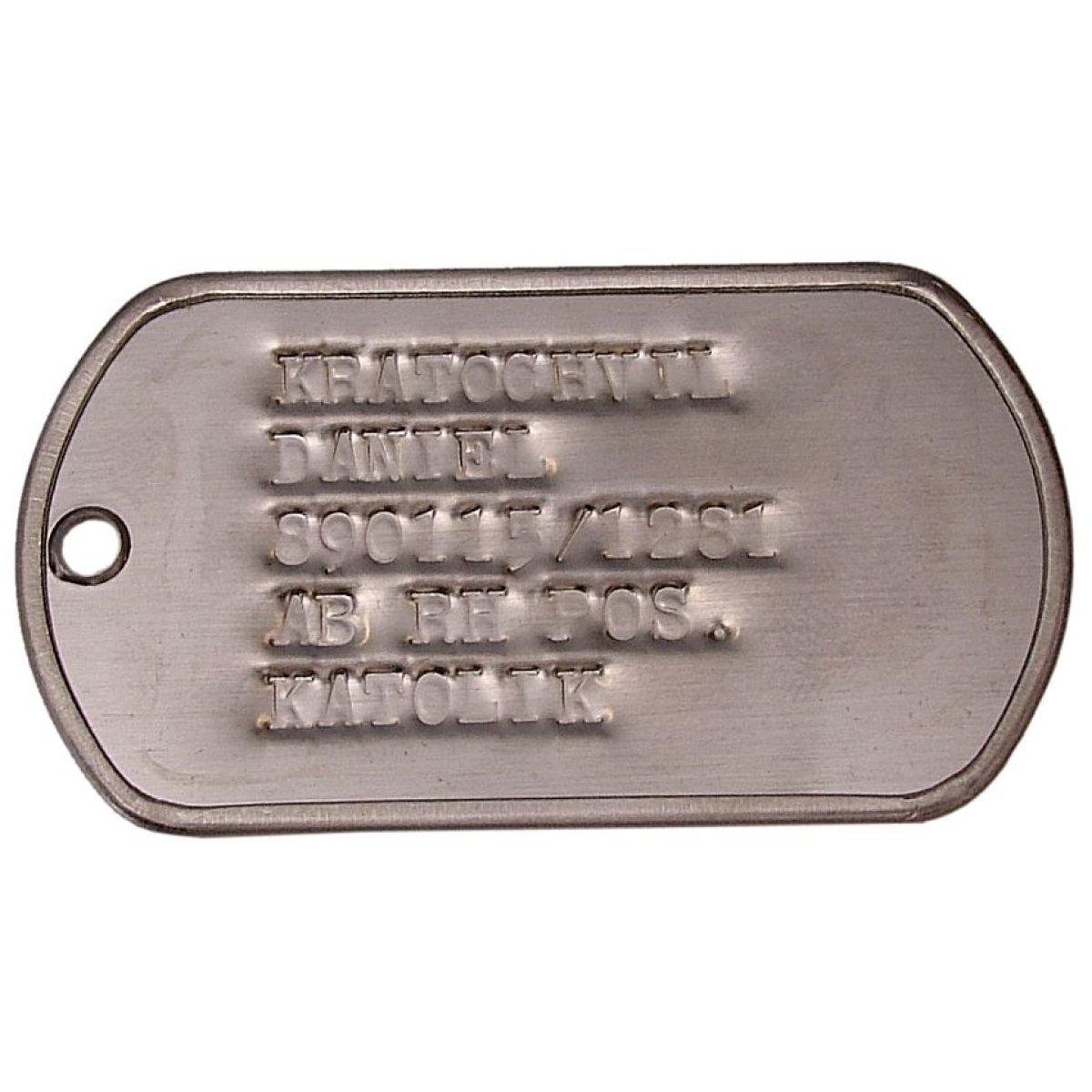 Identifikační známky US stříbrné s ražbou