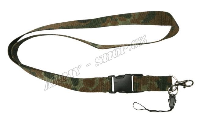 Popruh na krk machršňůra - BW camo