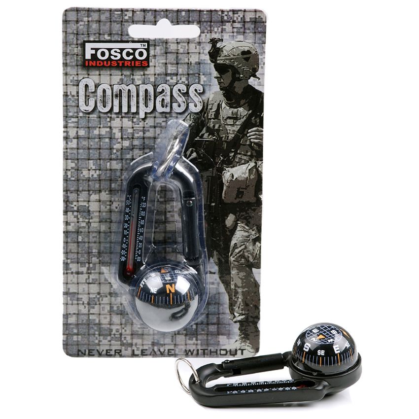 Karabina s kompasem a teploměrem