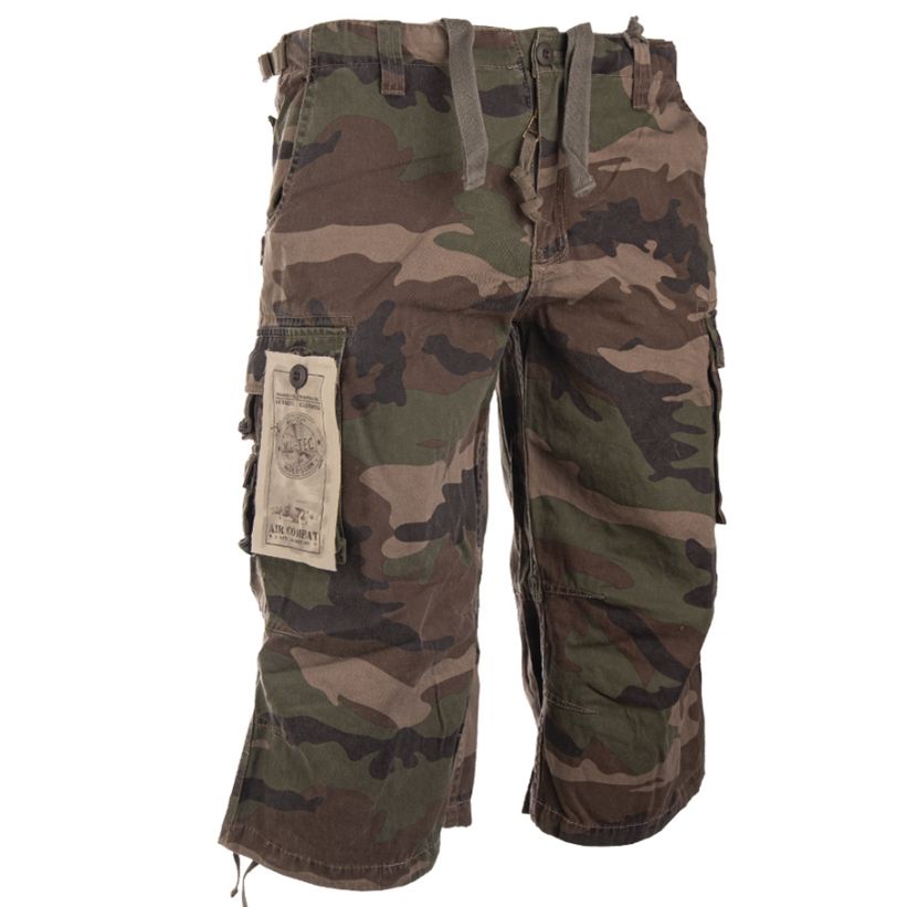 Kalhoty 3/4 AIR COMBAT woodland