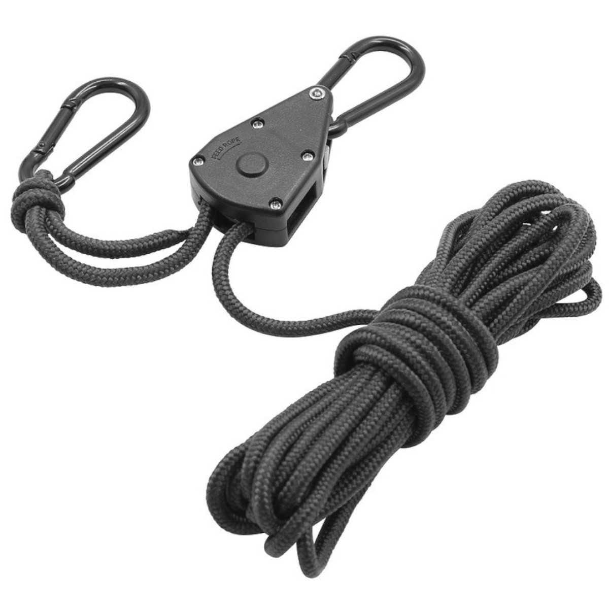 Lanová ráčna 6mm/4m KARABINY černá