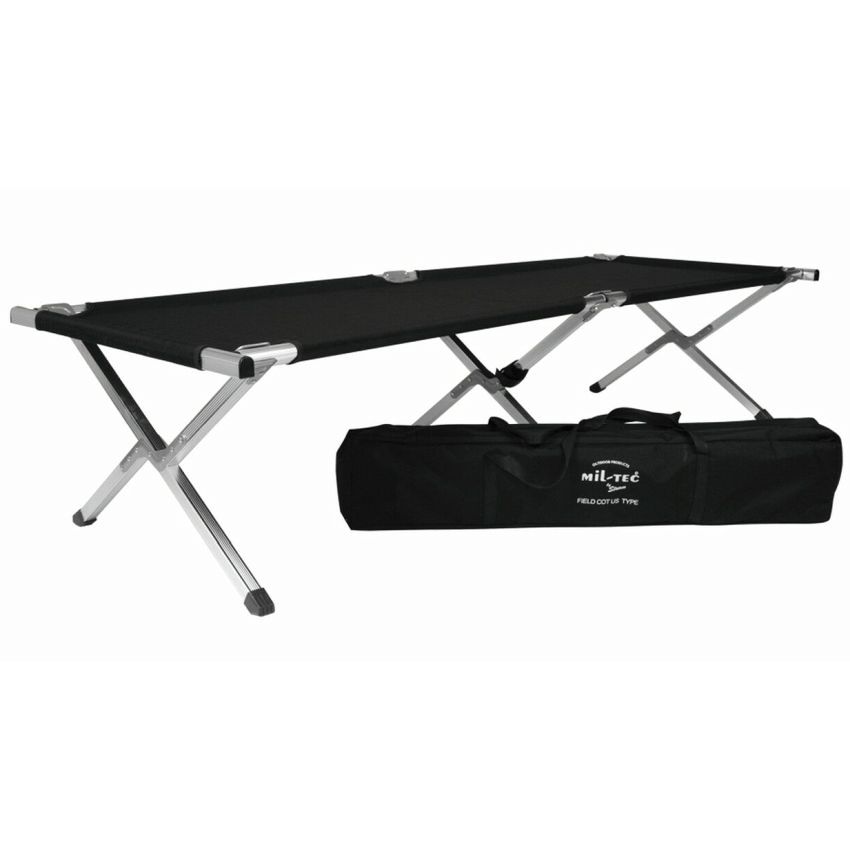 Polní rozkládací lehátko  Černé