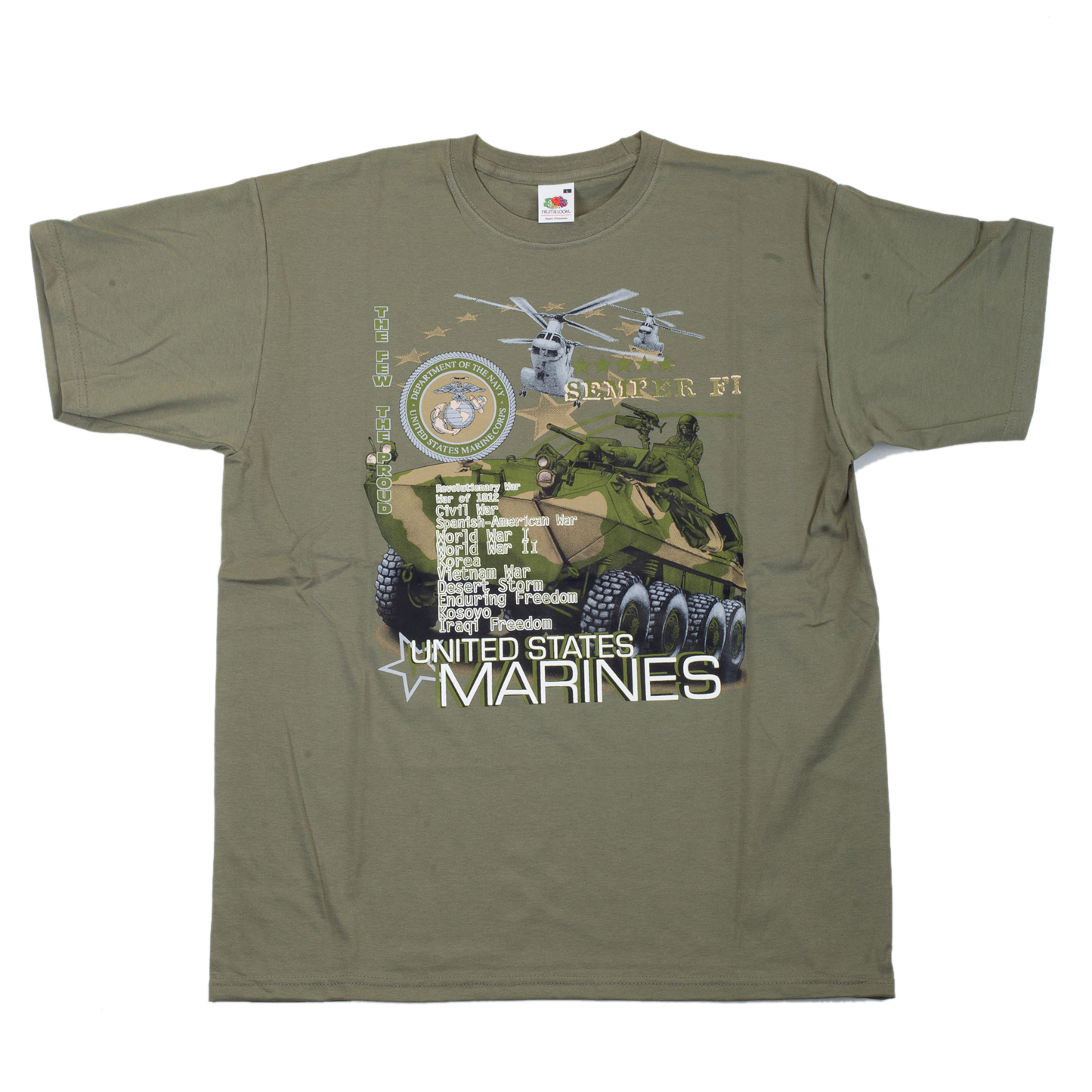 Triko olivové DESIGN MARINES 2