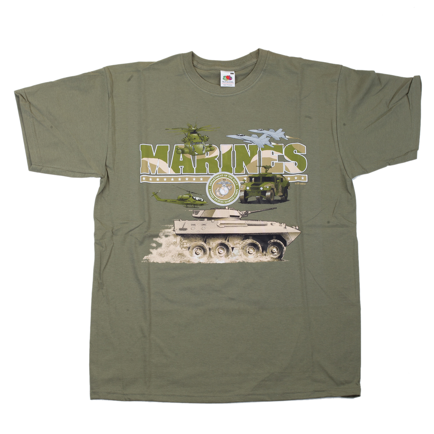 Triko olivové DESIGN MARINES 3