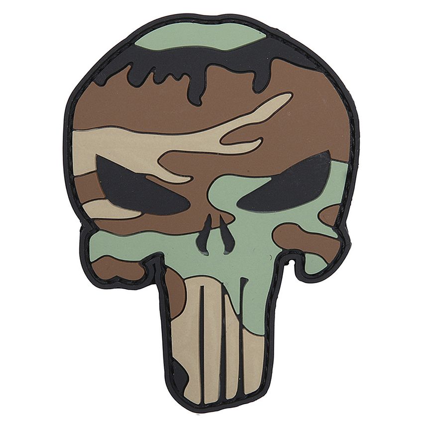 Nášivka PUNISHER velcro 3D PVC woodland
