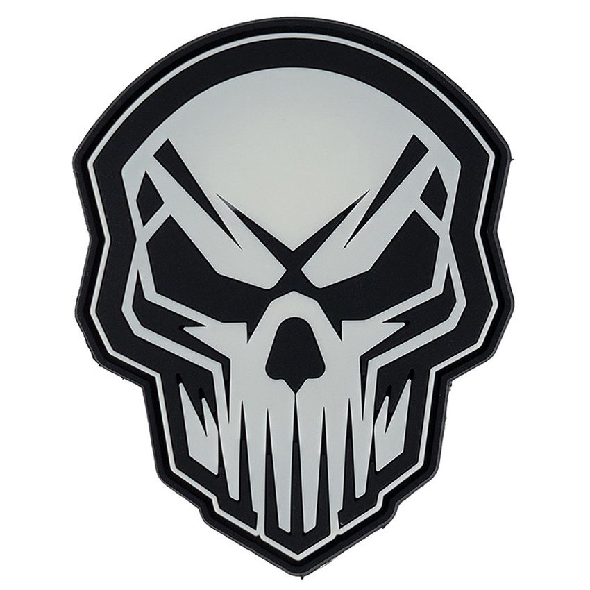 Nášivka ANGRY SKULL GLOW velcro 3D PVC