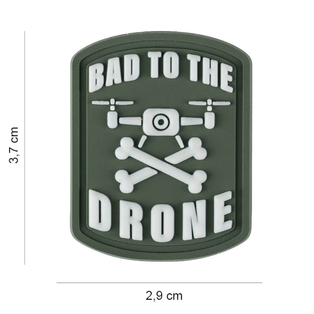 Nášivka BAD TO THE DRONE mini velcro 3D PVC