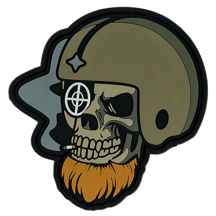 Nášivka BEARDED SKULL PILOT velcro 3D PVC