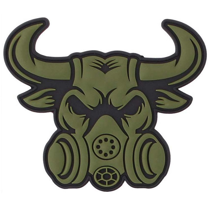 Nášivka BULL GASMASK velcro 3D PVC zelená