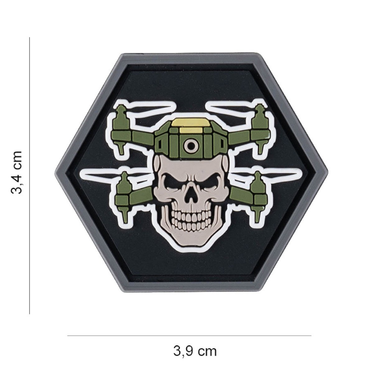 Nášivka DOUBLE DRONE SKULL mini velcro 3D PVC
