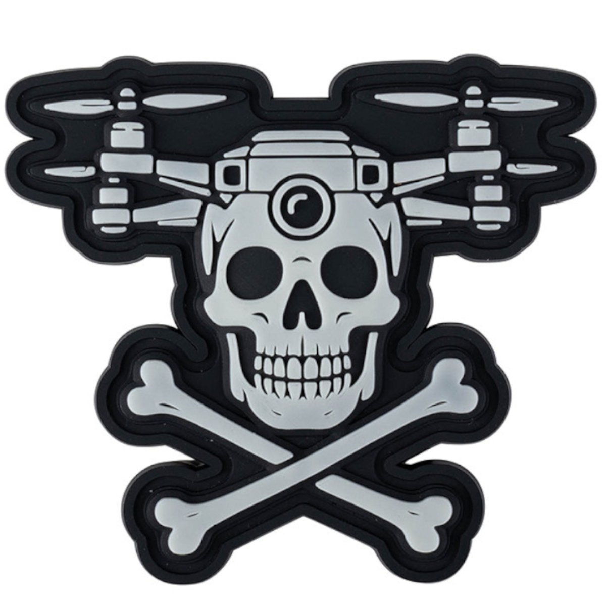 Nášivka DRONE SKULL GLOW velcro 3D PVC